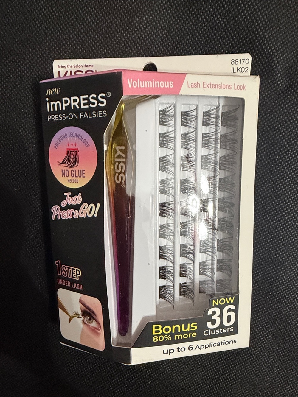 KISS imPRESS Falsies Lash Clusters Voluminous' 14 mm, 36 Clusters + extras - Picture 4 of 6